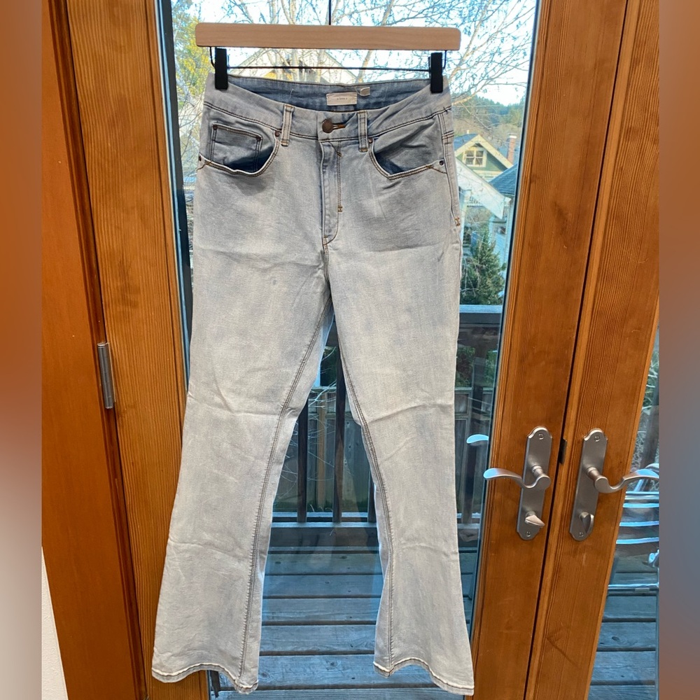 a love is light blue flare jeans